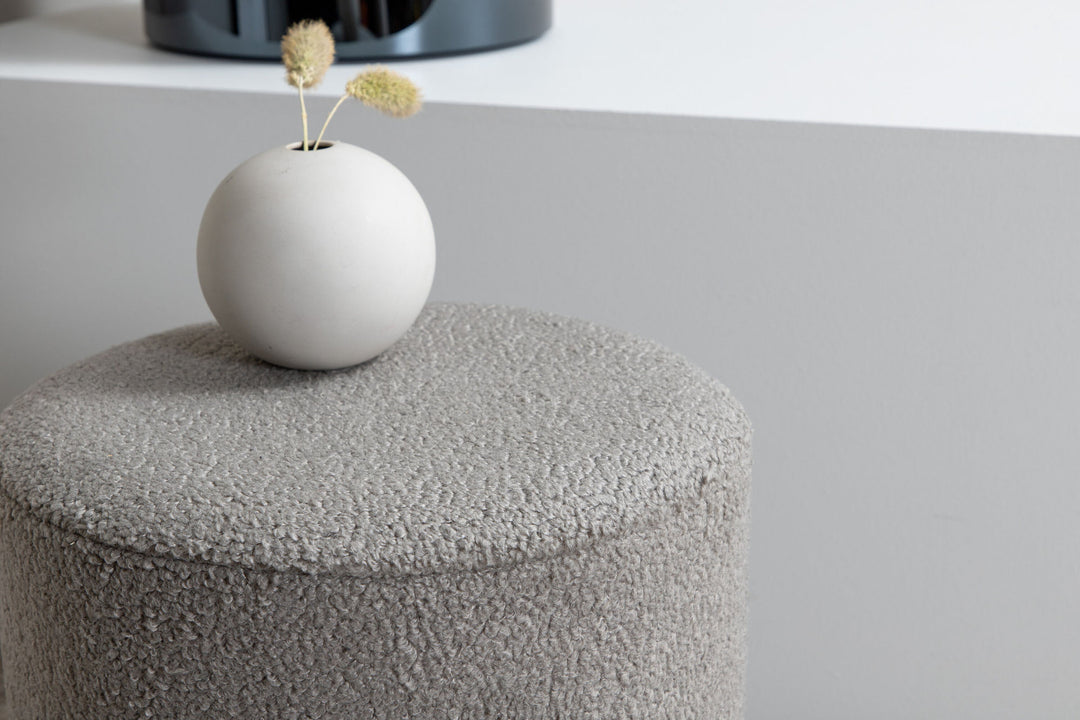 Venture Home Benji Pouf - Black / Greige Teddy