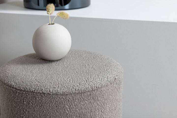Venture Home Benji Pouf - Black / Greige Teddy