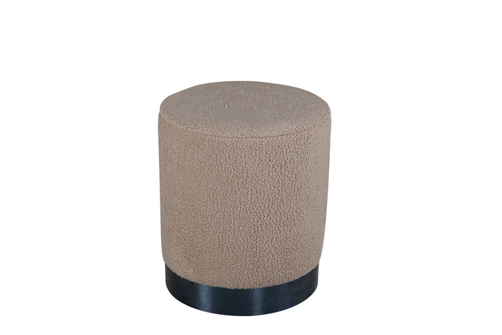 Venture Home Benji Pouf - Black / Beige Teddy