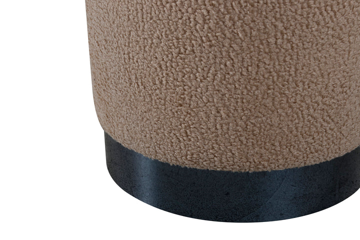 Venture Home Benji Pouf - Black / Beige Teddy