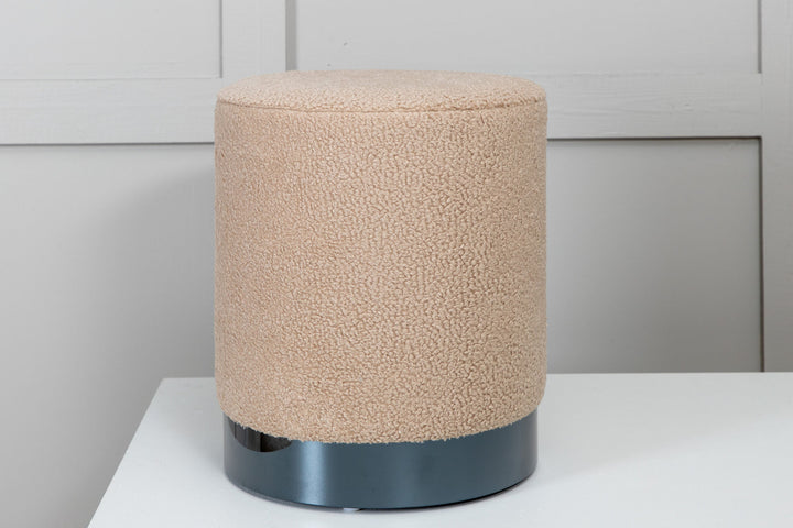 Venture Home Benji Pouf - Black / Beige Teddy