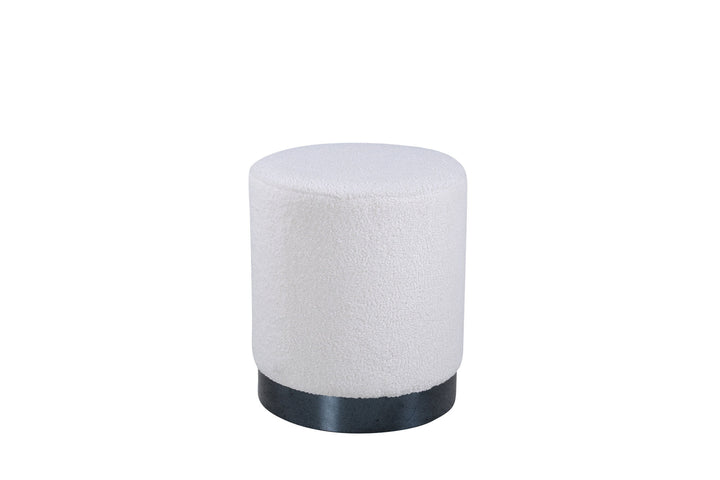 Venture Home Benji Pouf - Black / Offwhite Teddy