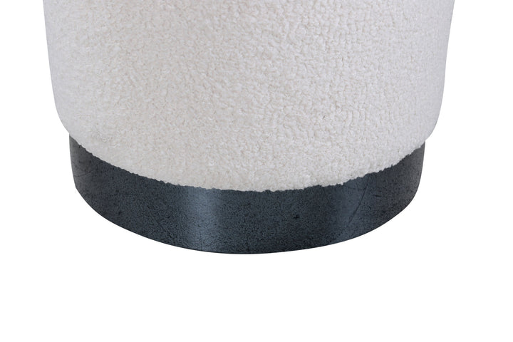 Venture Home Benji Pouf - Black / Offwhite Teddy