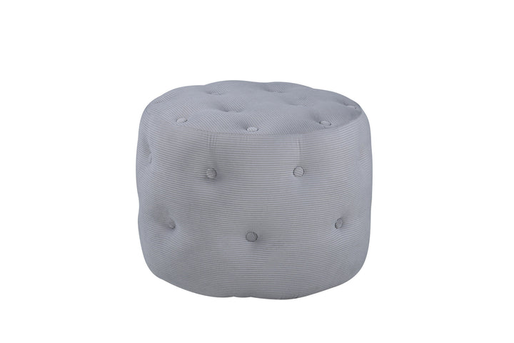 Venture Home Benjamin Pouf - / Grey Corduroy