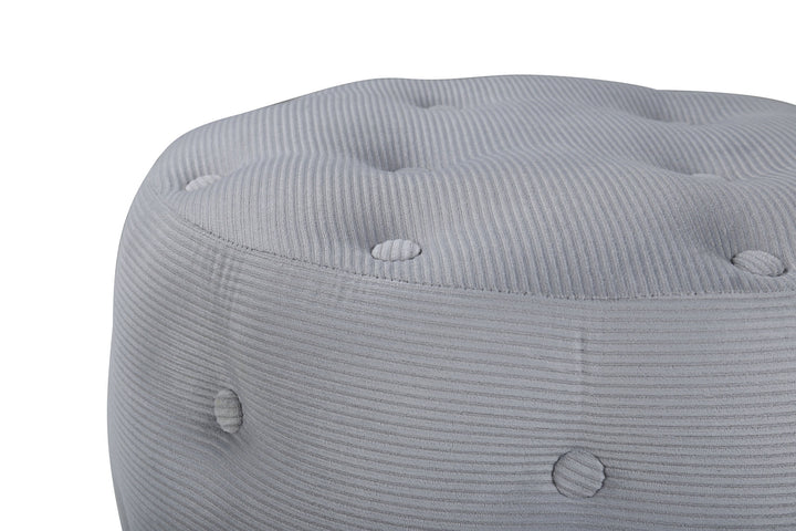 Venture Home Benjamin Pouf - / Grey Corduroy