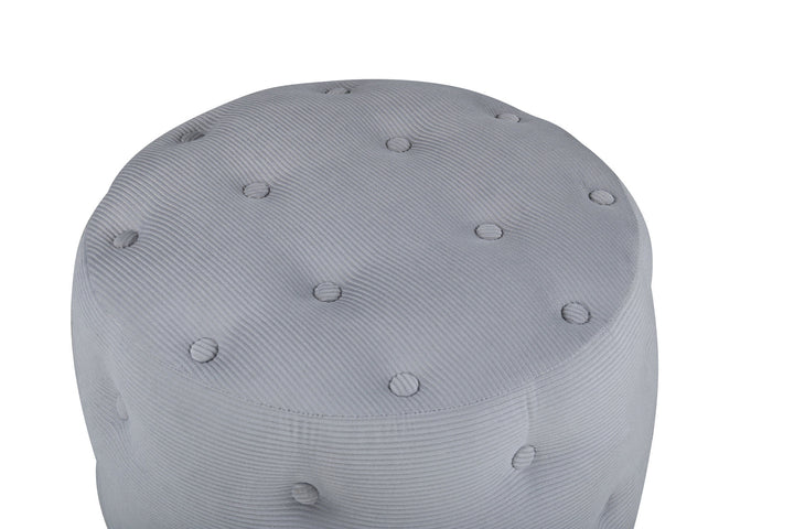 Venture Home Benjamin Pouf - / Grey Corduroy