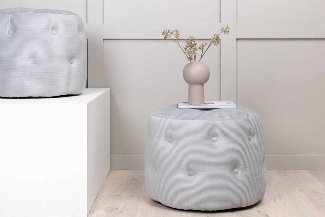 Venture Home Benjamin Pouf - / Grey Corduroy