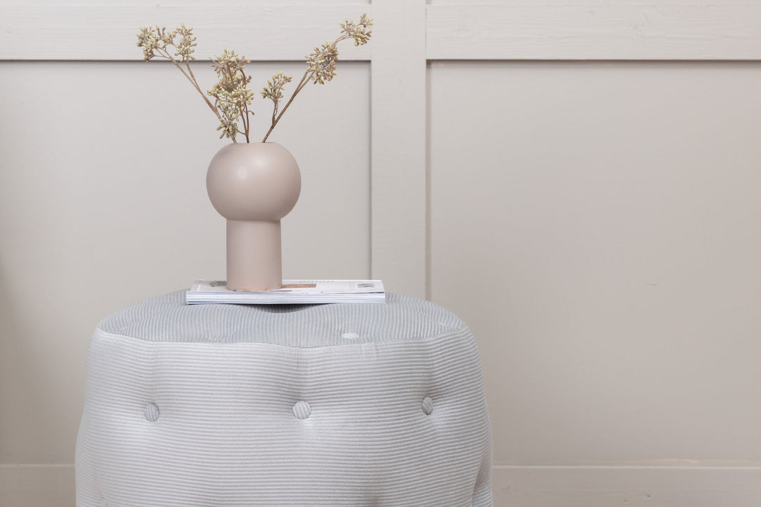 Venture Home Benjamin Pouf - / Grey Corduroy
