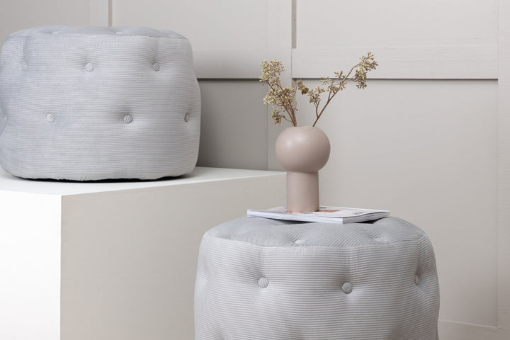 Venture Home Benjamin Pouf - / Grey Corduroy