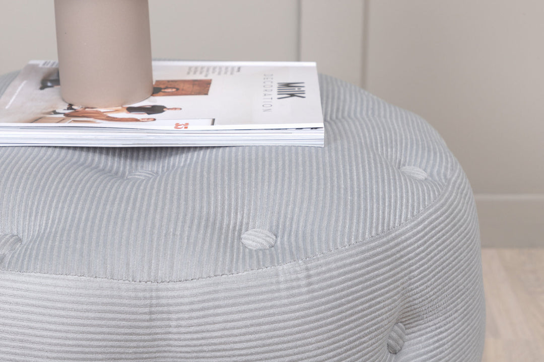 Venture Home Benjamin Pouf - / Grey Corduroy