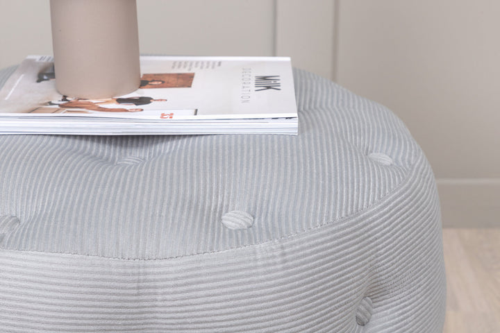 Venture Home Benjamin Pouf - / Grey Corduroy