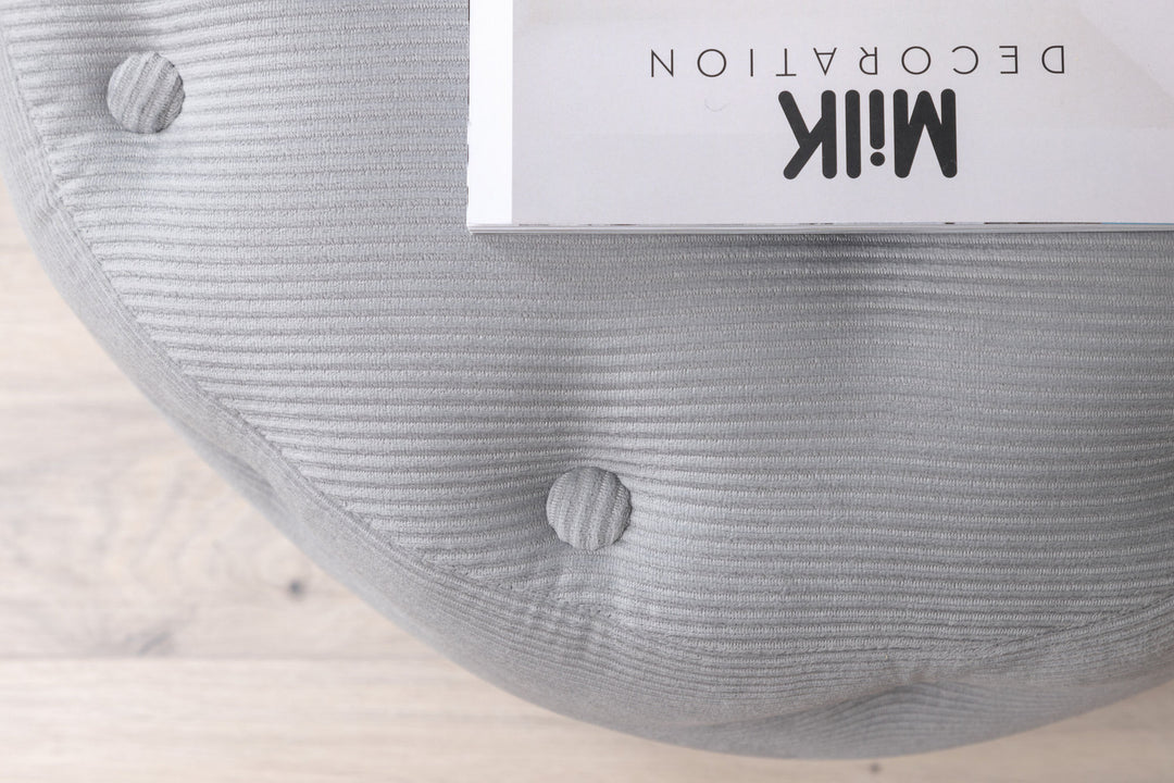 Venture Home Benjamin Pouf - / Grey Corduroy