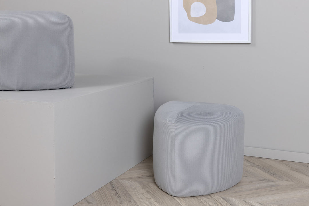 Venture Home Peg Pouf - / Grey Corduroy