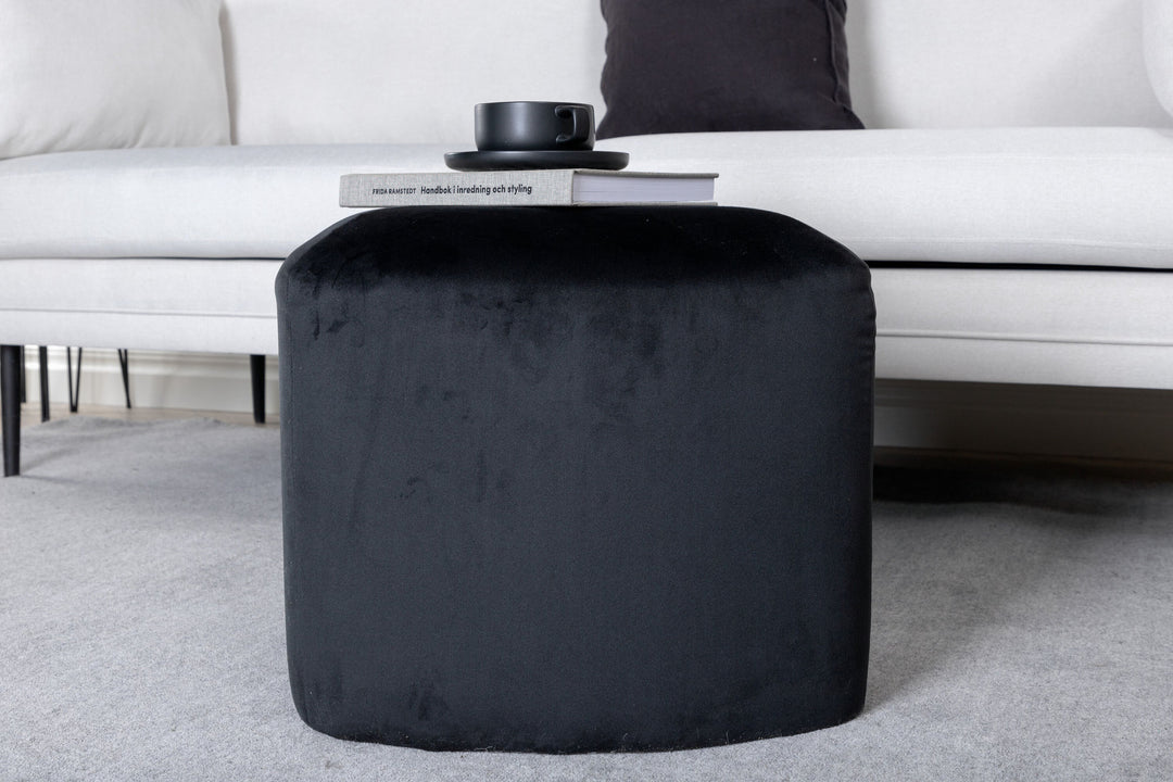 Venture Home Peg Pouf - / Black Velvet