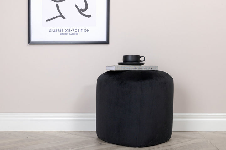 Venture Home Peg Pouf - / Black Velvet