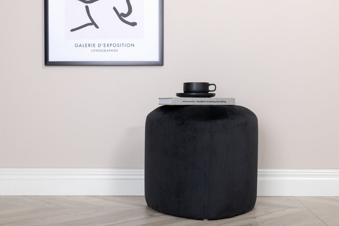 Venture Home Peg Pouf - / Black Velvet