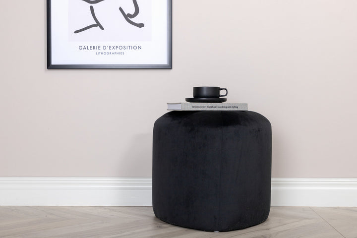 Venture Home Peg Pouf - / Black Velvet