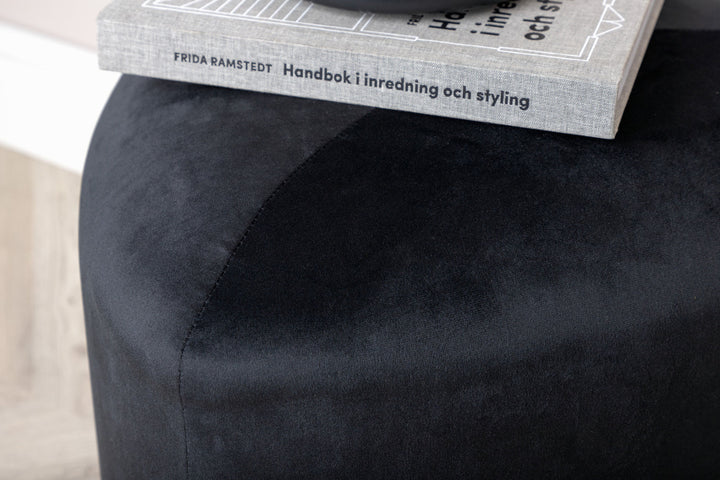 Venture Home Peg Pouf - / Black Velvet