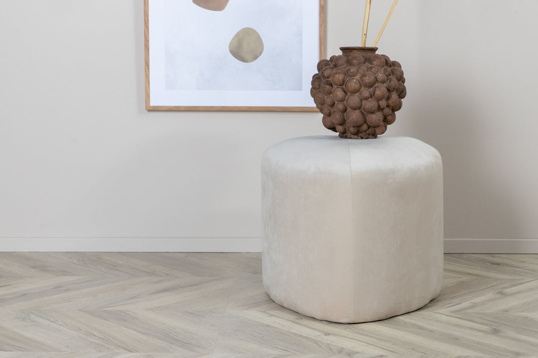 Venture Home Peg Pouf - / Beige Velvet