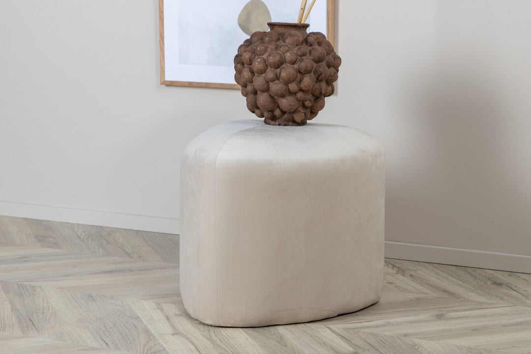 Venture Home Peg Pouf - / Beige Velvet