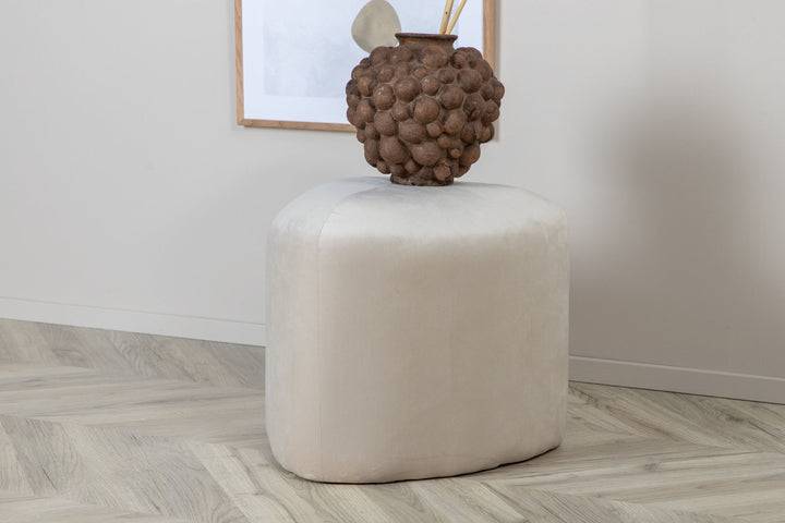 Venture Home Peg Pouf - / Beige Velvet