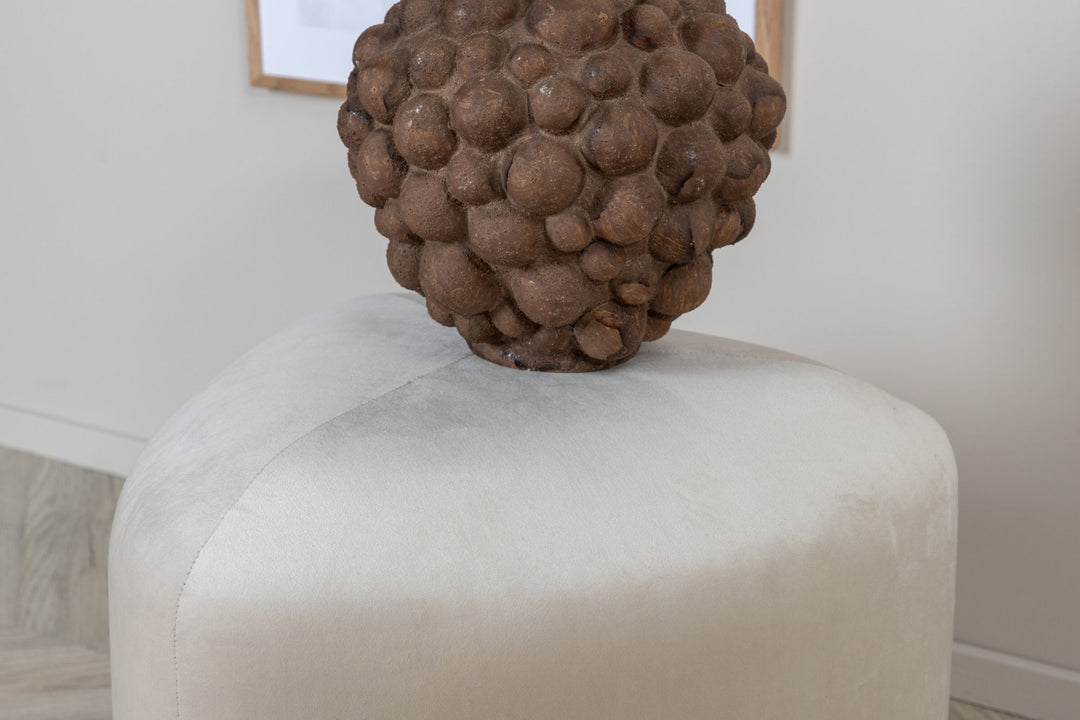 Venture Home Peg Pouf - / Beige Velvet
