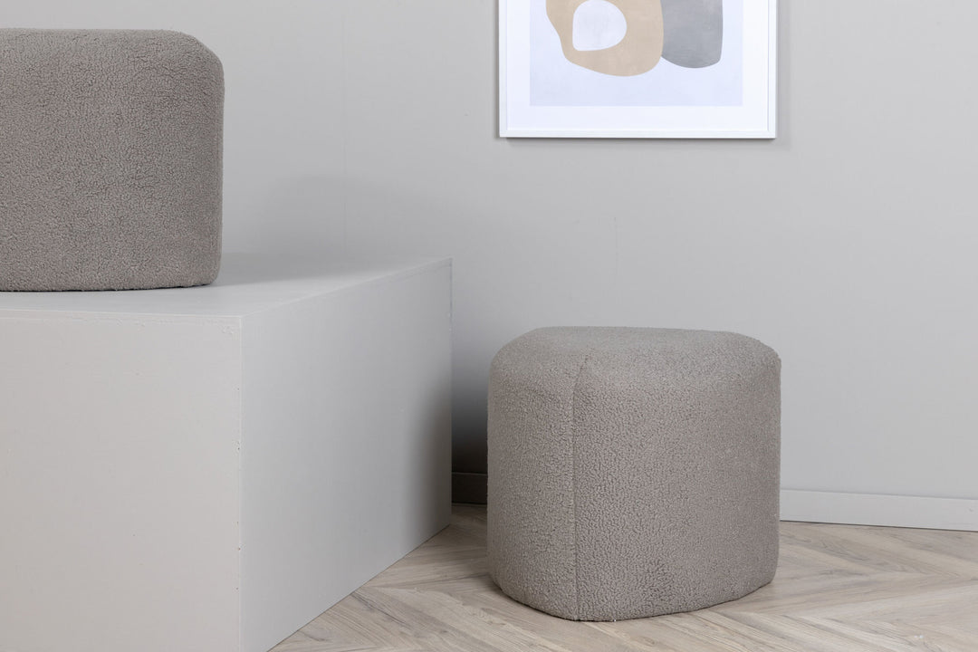 Venture Home Peg Pouf - / Greige Teddy