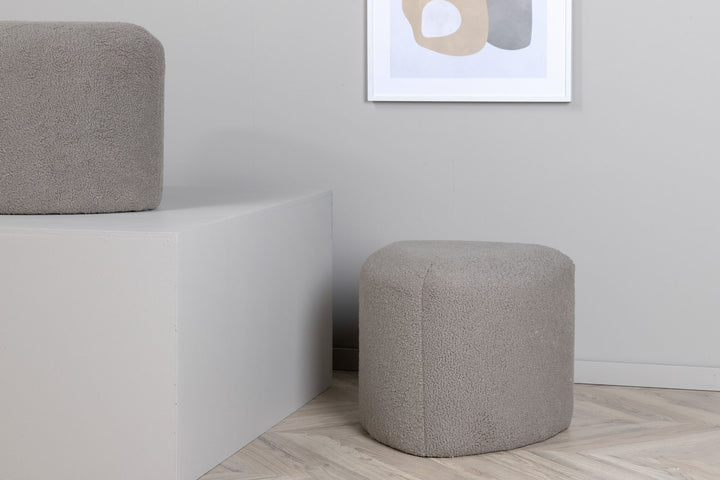 Venture Home Peg Pouf - / Greige Teddy