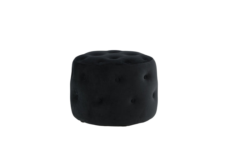 Venture Home Benjamin Pouf - / Black Velvet