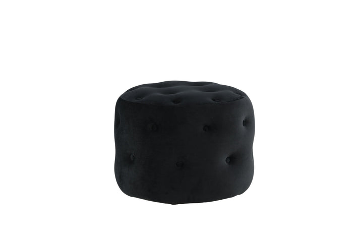 Venture Home Benjamin Pouf - / Black Velvet