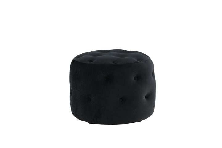 Venture Home Benjamin Pouf - / Black Velvet