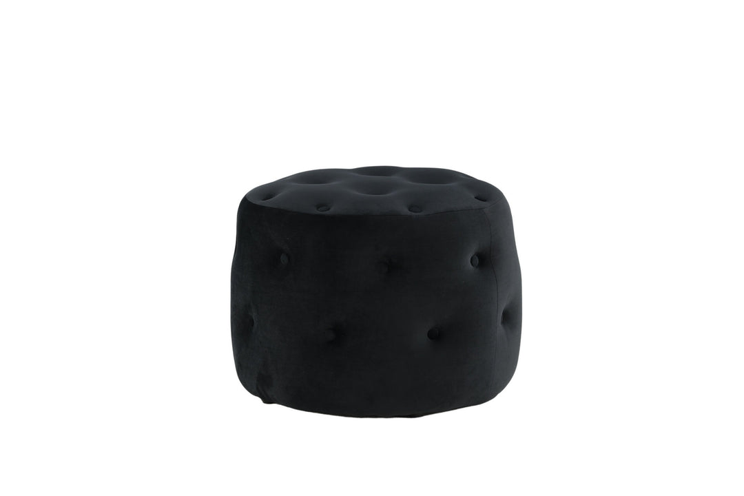 Venture Home Benjamin Pouf - / Black Velvet