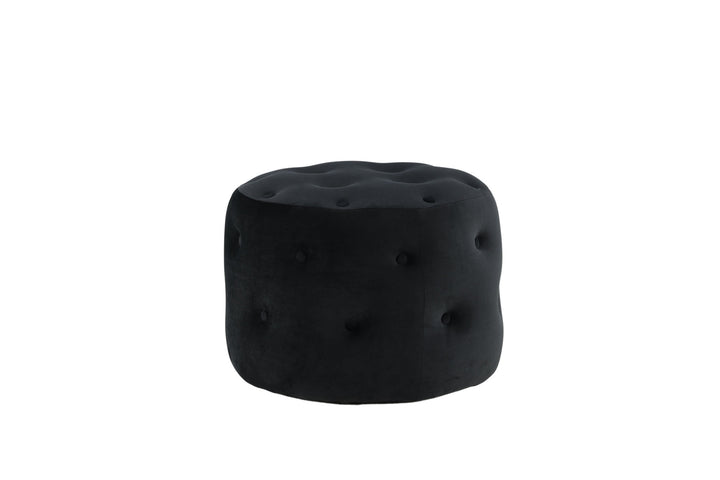 Venture Home Benjamin Pouf - / Black Velvet