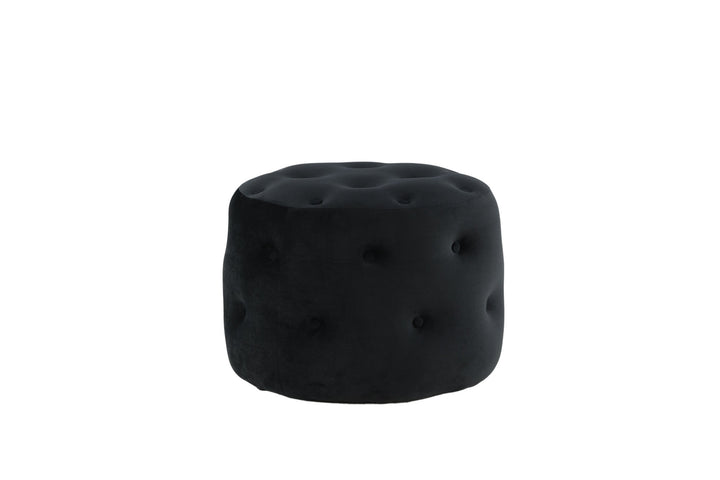 Venture Home Benjamin Pouf - / Black Velvet