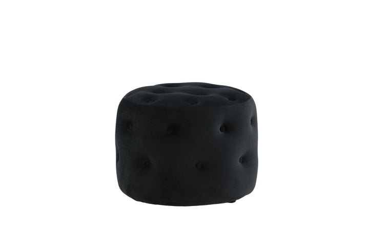 Venture Home Benjamin Pouf - / Black Velvet