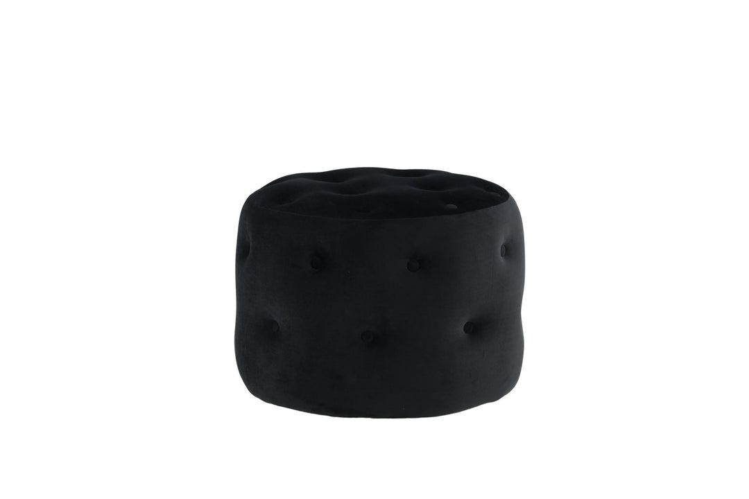 Venture Home Benjamin Pouf - / Black Velvet