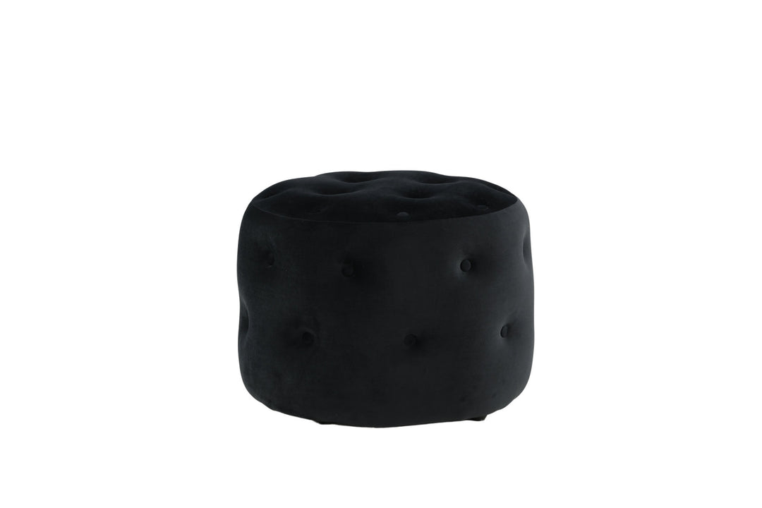 Venture Home Benjamin Pouf - / Black Velvet