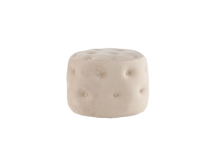 Venture Home Benjamin Pouf - / Beige Velvet