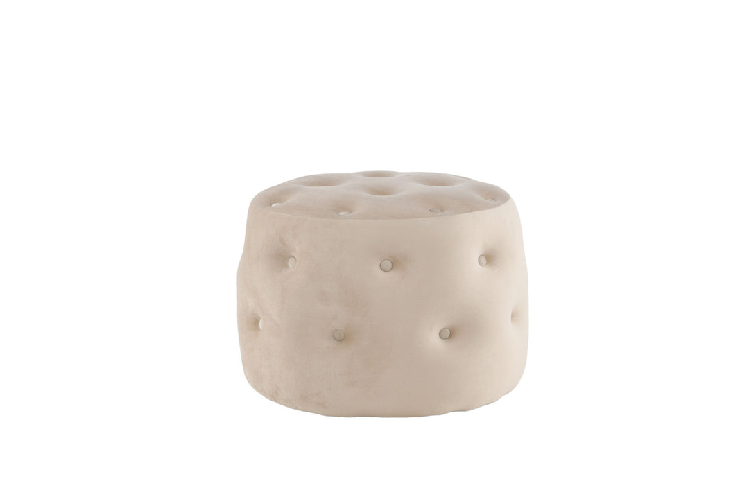 Venture Home Benjamin Pouf - / Beige Velvet