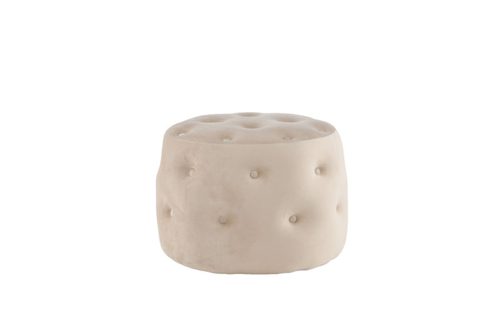 Venture Home Benjamin Pouf - / Beige Velvet