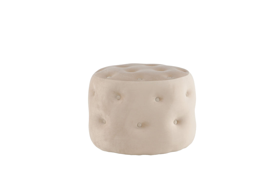 Venture Home Benjamin Pouf - / Beige Velvet
