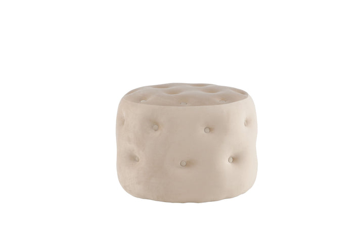Venture Home Benjamin Pouf - / Beige Velvet