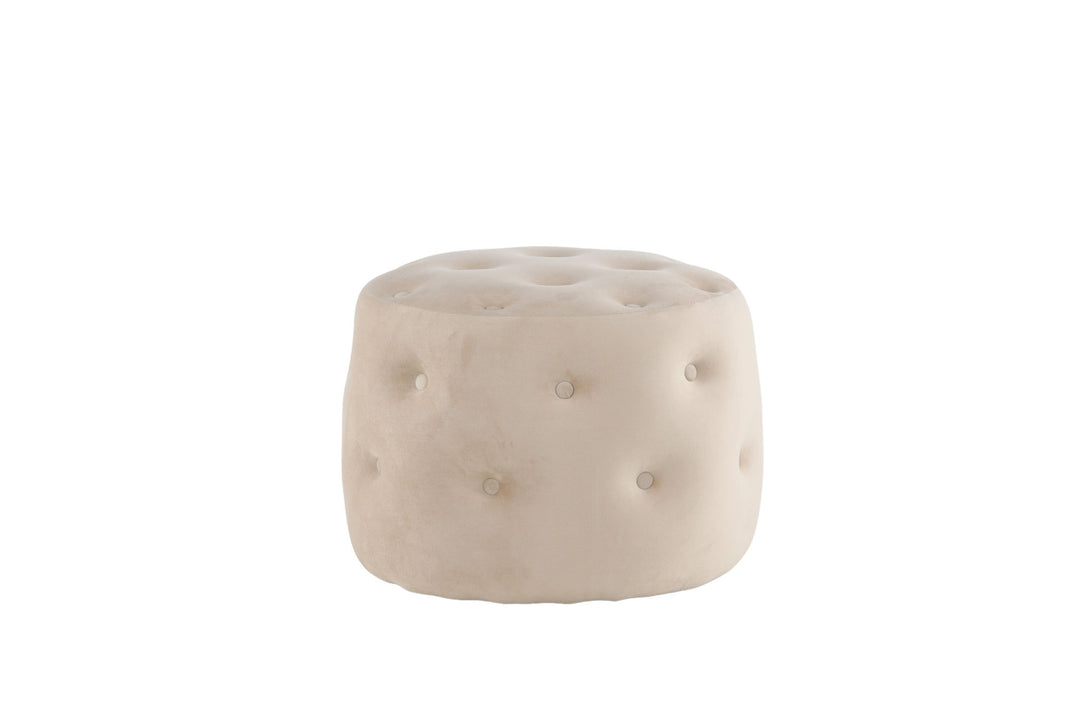 Venture Home Benjamin Pouf - / Beige Velvet