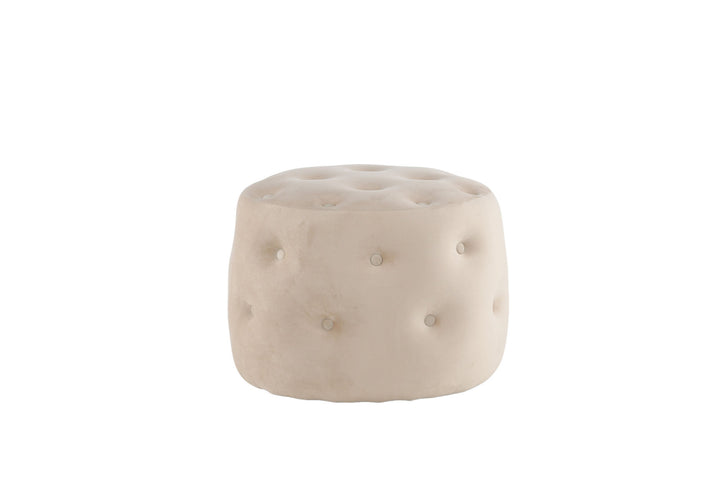 Venture Home Benjamin Pouf - / Beige Velvet