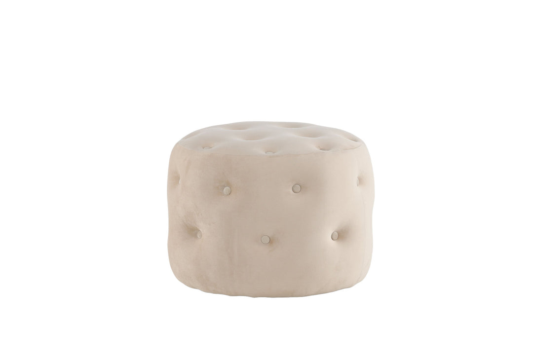 Venture Home Benjamin Pouf - / Beige Velvet
