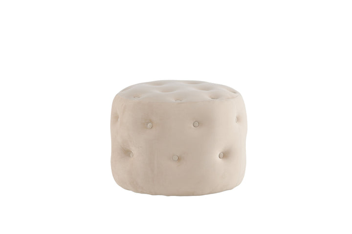 Venture Home Benjamin Pouf - / Beige Velvet