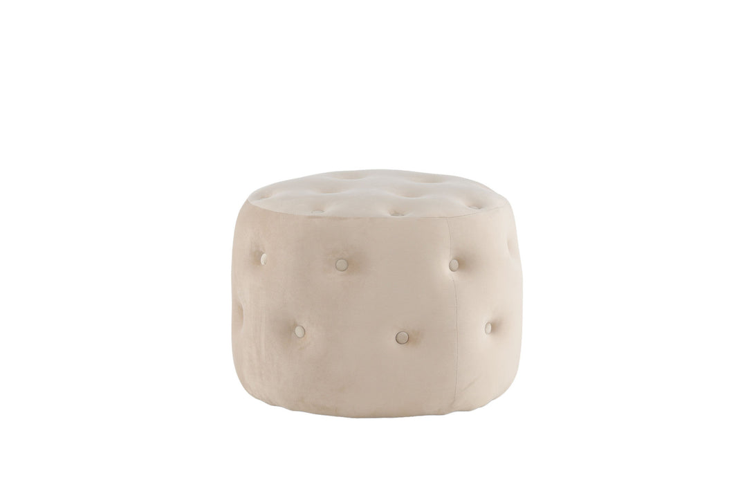 Venture Home Benjamin Pouf - / Beige Velvet