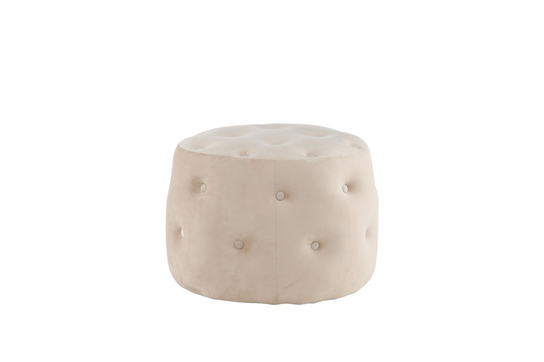 Venture Home Benjamin Pouf - / Beige Velvet