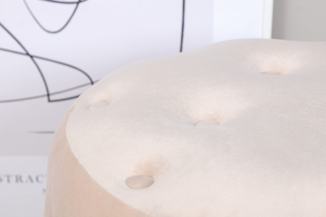 Venture Home Benjamin Pouf - / Beige Velvet
