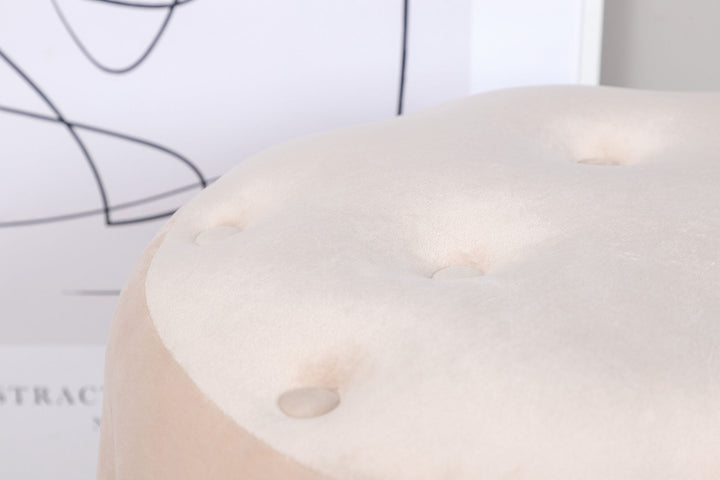 Venture Home Benjamin Pouf - / Beige Velvet
